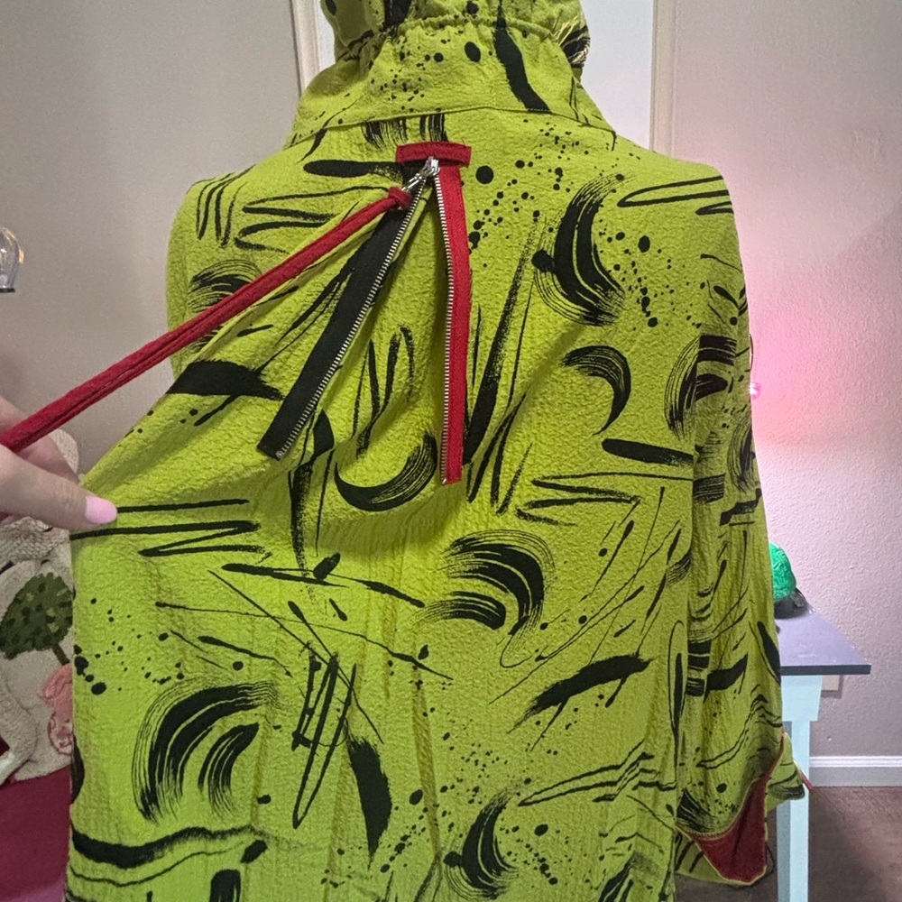 Y&S Women’s XL Lime Green Abstract Print shirt jacket - Picture 9 of 16